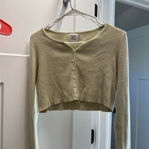 Princess Polly Sage Green Button-Up Cardigan